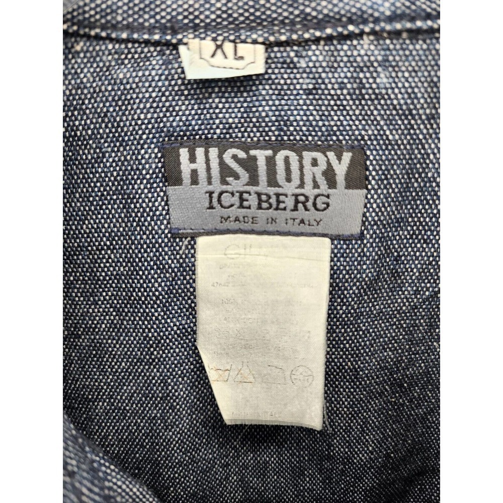 History Iceberg Denim Jean Trucker Jacket Italy Size XL - Picture 8 of 10